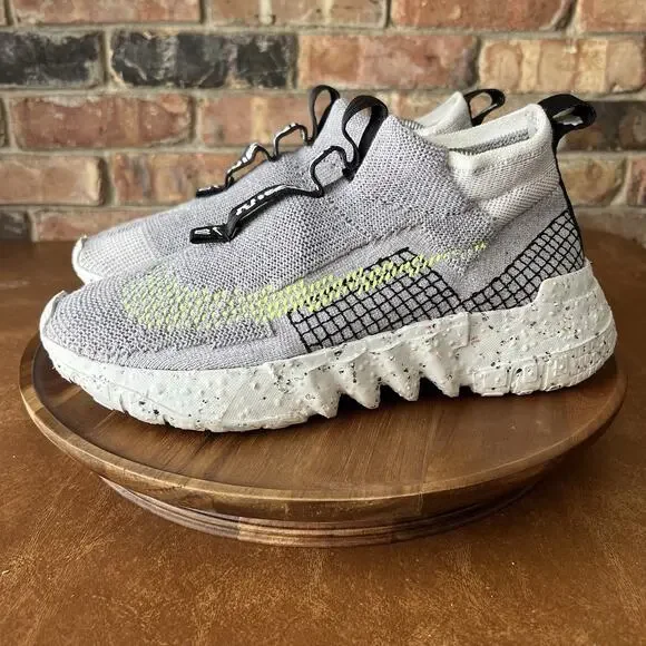 Nike Space Hippie 02 Low Knitted Men's 10 Sneakers Shoes Gray Volt CQ3988-002